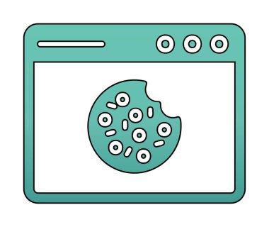 Basit Web Kurabiyeleri simgesi, vektör illüstrasyonu