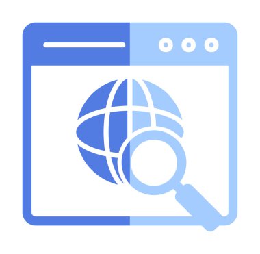 tarayıcı web simgesi, vektör illüstrasyonu 