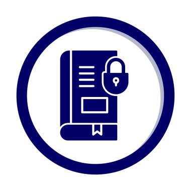 Asma kilit simgesine sahip kitap, vektör illüstrasyon tasarımı, Güvenli Kitap sembolü 