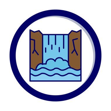 Basit Waterfal simgesi, vektör illüstrasyonu