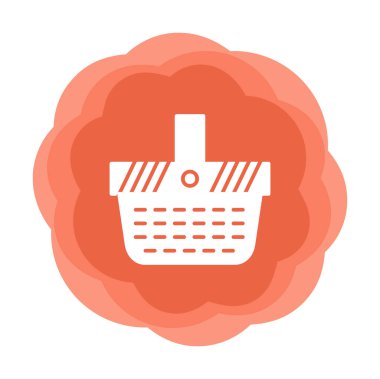 piknik sepeti web simgesi, vektör illüstrasyonu 