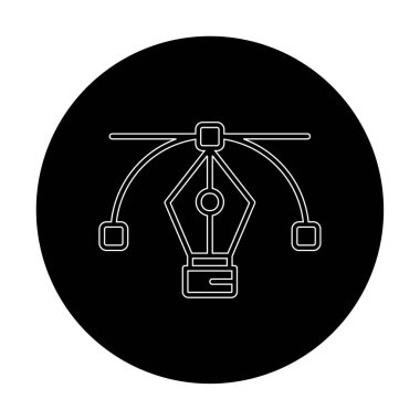 Basit kalem aracı simgesi, vektör illüstrasyonu