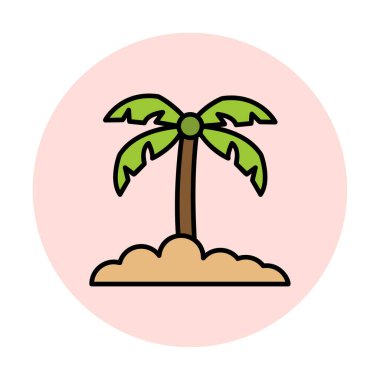 palmiye ağacı kutsal kişilerin resmi, vektör çizim