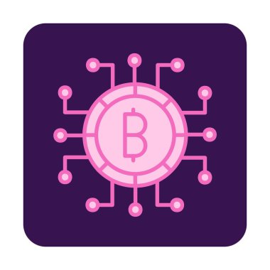 Bitcoin işareti, vektör illüstrasyonlu dijital para simgesi 