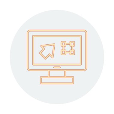 Ekran simgesinde basit Grafik Tasarım uygulaması, vektör illüstrasyonu