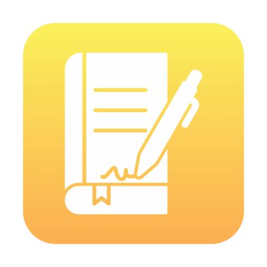 Basit Kitap İmzalama simgesi, vektör illüstrasyonu