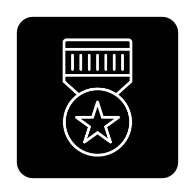 Basit Askeri Rozet simgesi, vektör illüstrasyonu