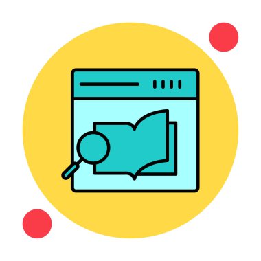 Basit Araştırma Kitabı simgesi, vektör illüstrasyonu