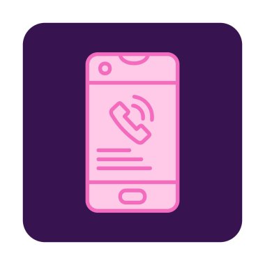 Düz telefon. simge illüstrasyonu  