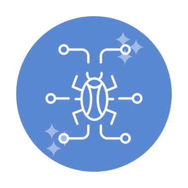 Basit dijital virüs simgesi, vektör illüstrasyonu