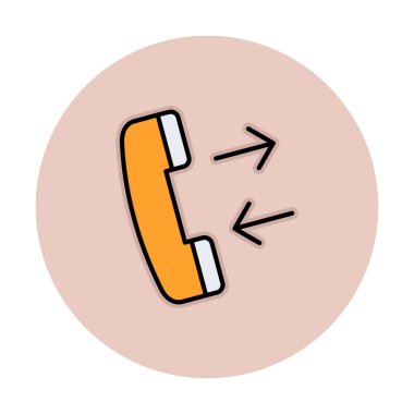 Düz telefon. simge illüstrasyonu  