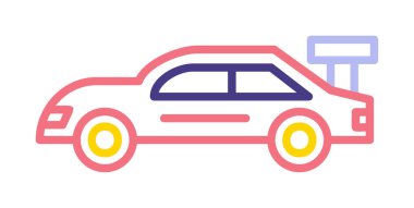 Yarış arabası simgesi, vektör illüstrasyon tasarımı