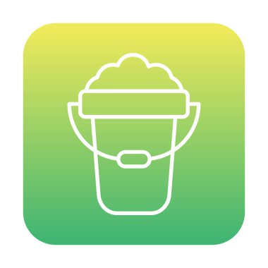 Köpük simgesi olan kova, vektör illüstrasyonu  