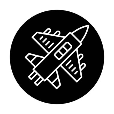 Askeri Uçak ikonu vektör illüstrasyonu