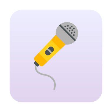 mikrofon yassı ikon. mikrofon logosu, vektör illüstrasyonu.