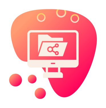 Basit Dosya Paylaşımı simgesi, vektör illüstrasyonu