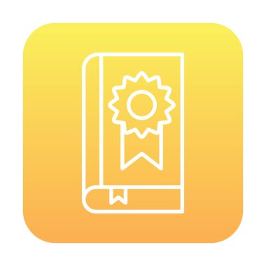 Kitap Madalyası simgesi, vektör illüstrasyonu 