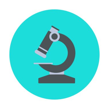 Düz mikroskop. Web simgesi vektör illüstrasyonu