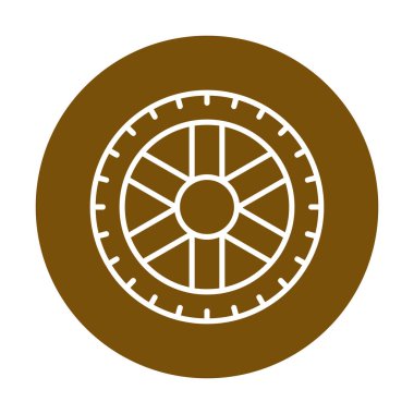 Lastik yassı vektör simgesi beyaz arkaplanda izole edildi