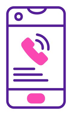 Düz telefon. simge illüstrasyonu  