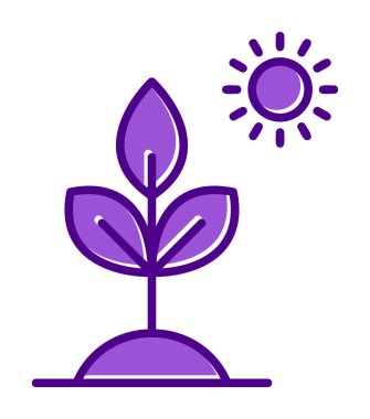 Biyoloji Bitki ana hatları simgesi beyaz arkaplanda izole edildi