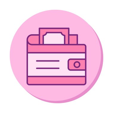 Cüzdan. Web simgesi basit vektör çizimi tasarımı