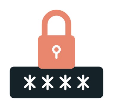 Basit Parola simgesi, vektör illüstrasyonu