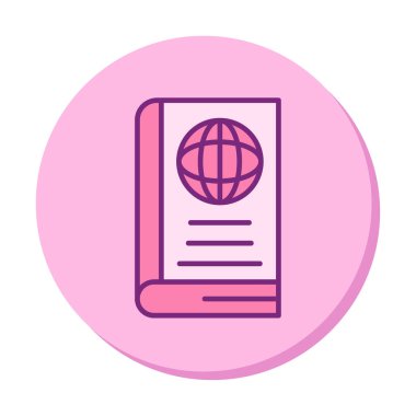 Basit Dünya Kitabı simgesi, vektör illüstrasyonu