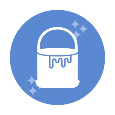 Boya kovası simge vektör çizim