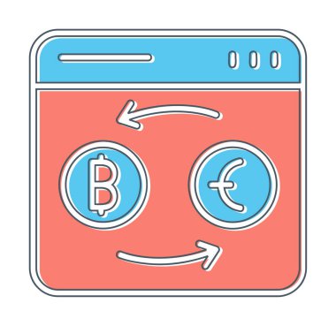 döviz kuru web sitesi vektör simgesi