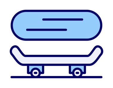 Basit kaykay simgesi, vektör illüstrasyonu