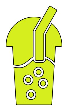 Kabarcık Çay ikonu vektör illüstrasyonu