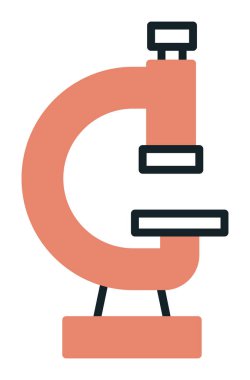 Mikroskop. Web simgesi vektör illüstrasyonu