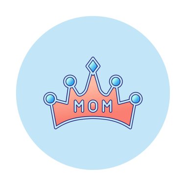 Anne tacı simgesi, vektör illüstrasyonu 