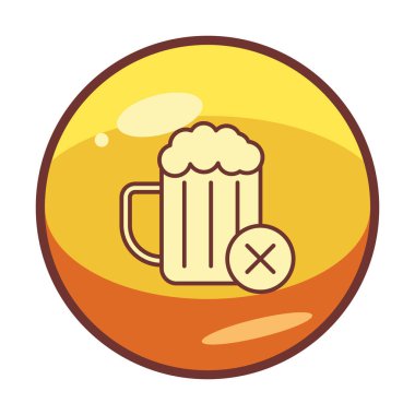 Basit Alkol Yok simgesi, vektör illüstrasyonu