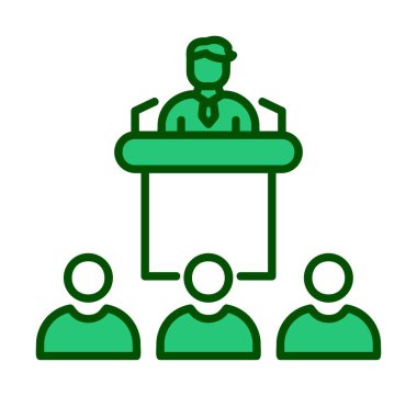 Basit Konferans simgesi, vektör illüstrasyonu