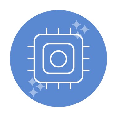 Basit düz işlemci çizgisi vektör simgesi