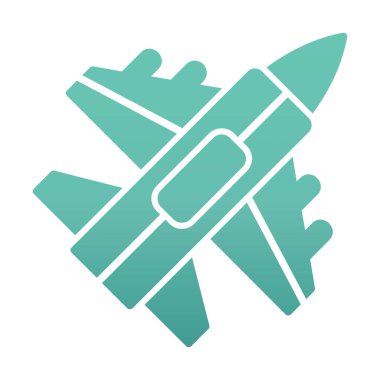 Jet Fighter ikonu. Askeri uçak uçuşu. vektör illüstrasyonu