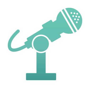 mikrofon ikonu vektör illüstrasyonu. Mikrofon Durağı                    