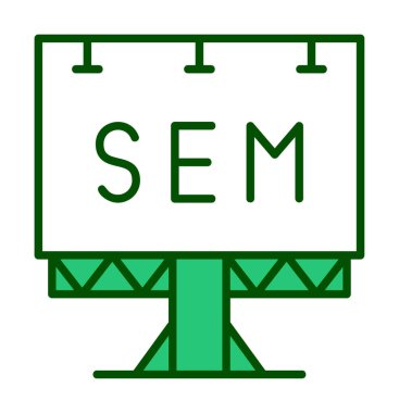 SEM ile Billboard simgesinin vektör illüstrasyonu  