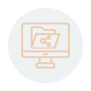 Basit Dosya Paylaşımı simgesi, vektör illüstrasyonu