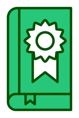 Kitap Madalyası simgesi, vektör illüstrasyonu 