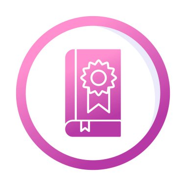 Kitap Madalyası simgesi, vektör illüstrasyonu 