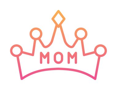 Anne tacı simgesi, vektör illüstrasyonu 