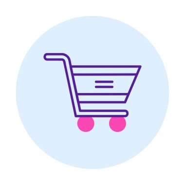  Alışveriş arabası simgesi, vektör çizimi basit tasarım