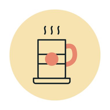 çay fincanı simgesi, vektör illüstrasyonu