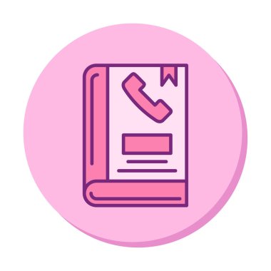 Telefon Rehberi düz simgesi, vektör çizim