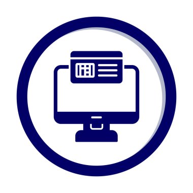 Basit Çevrimiçi Ödeme simgesi, vektör illüstrasyonu