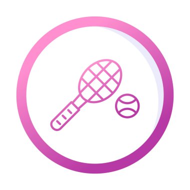 Tenis topu ve raket hattı biçim vektör tasarımı                  