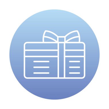 Kurdeleli hediye kutusu ve yay düz simge, vektör illüstrasyonu